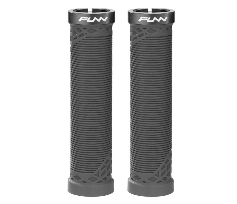 Funn Hilt Mountain Bike Handlebar Grips with Single Lock On Clamp, Lightweight and Ergonomic Bicycle Handlebar Grips with 22 mm Inner Diameter, Unique Patterned Bicycle Grips for MTB/BMX (Black) - Image 1